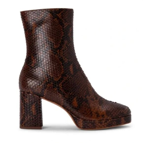 Dolce Vita Eden Platform Snakeskin Brown Boot Bootie 6 - Picture 1 of 4
